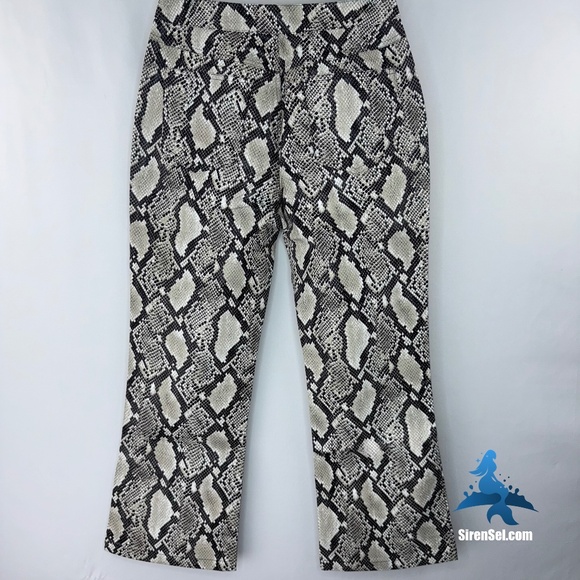 1151 NWT Choosy Elizabeth Faux Leather Pants – Size 4 - Black/Cream Snakeskin - Picture 6 of 16